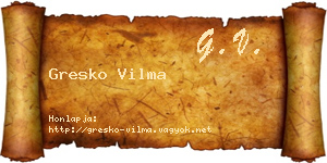 Gresko Vilma névjegykártya